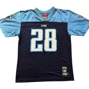 Tennessee TN Titans Youth XL Jersey Reebok Dark & Light Blue #28 Chris Johnson